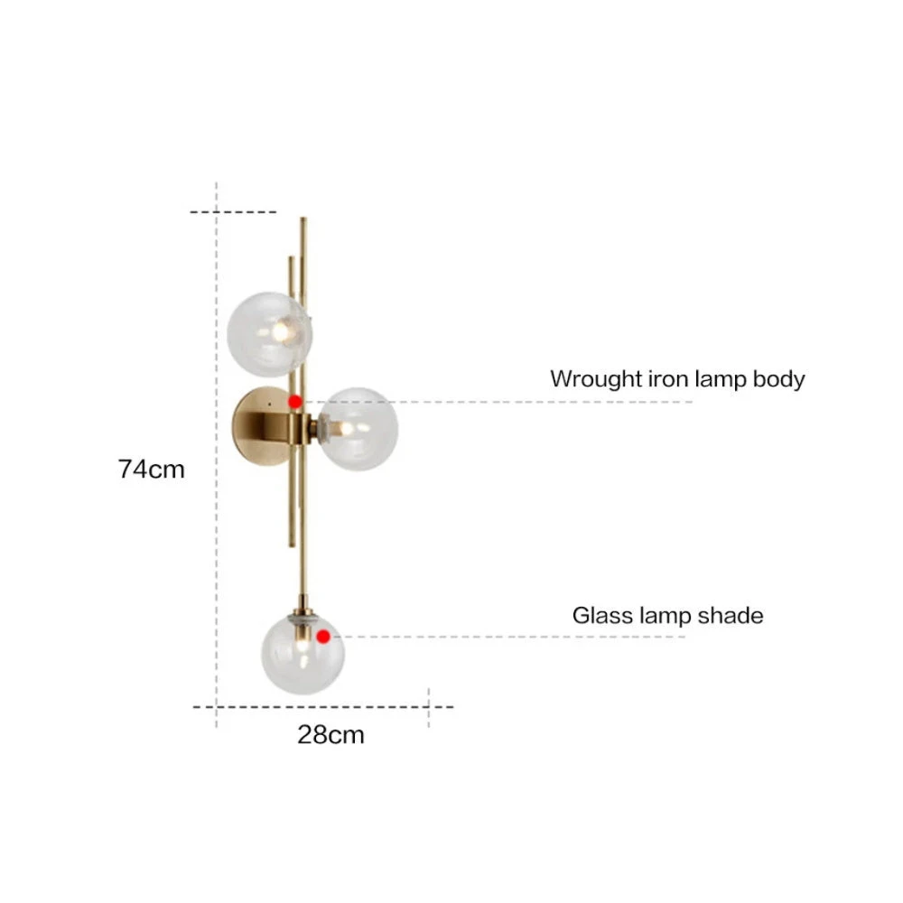 Green/Clear Glass Globe Wall Sconce Lamp Minimalist 10 Green/Clear Glass Globe Wall Sconce Lamp Minimalist - Image 10