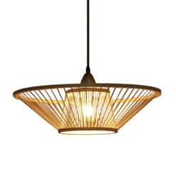 Bamboo Hand-Made Ceiling Lamp With Saucer Shade Modern -Demolights Sales Store DL10076 1