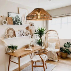 Country Retro Restaurant Chandelier Industrial Bamboo Braided Lantern