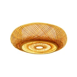 Bamboo Handcrafted Bedroom Flush Mount Light Fixture -Demolights Sales Store DL10079 1 1 1
