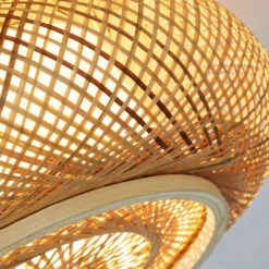 Bamboo Handcrafted Bedroom Flush Mount Light Fixture -Demolights Sales Store DL10079 3