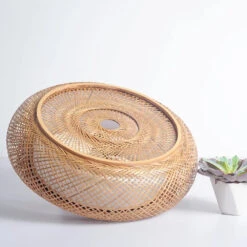 Bamboo Handcrafted Bedroom Flush Mount Light Fixture -Demolights Sales Store DL10079 7 1