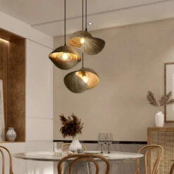 Novelty Shell Shaped Bamboo Pendant Lights