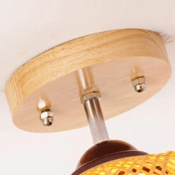 Bamboo Wide Lantern Semi Flush Mount Traditional Pendant Lights -Demolights Sales Store DL10086 3 1