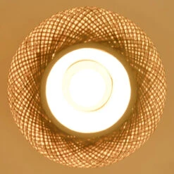 Bamboo Wide Lantern Semi Flush Mount Traditional Pendant Lights -Demolights Sales Store DL10086 6 1