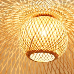 Floppy Hat Bamboo Pendant Light Woven Lampshade -Demolights Sales Store DL10091 11