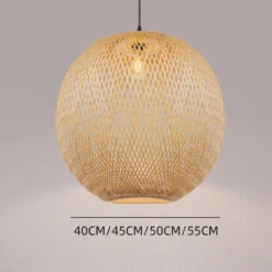 Rattan Pendant Lights Hand-Woven Boho Basket Lampshade -Demolights Sales Store DL10116 size