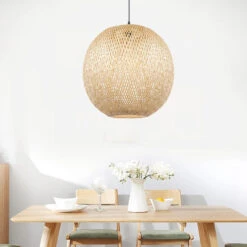 Rattan Pendant Lights Hand-Woven Boho Basket Lampshade -Demolights Sales Store DL10116 1