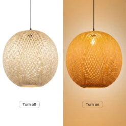 Rattan Pendant Lights Hand-Woven Boho Basket Lampshade -Demolights Sales Store DL10116 2
