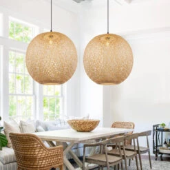 Rattan Pendant Lights Hand-Woven Boho Basket Lampshade -Demolights Sales Store DL10116 5