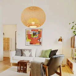 Sphere Bamboo Suspension Pendant Light -Demolights Sales Store DL10150SphereBambooSuspensionLighting 3