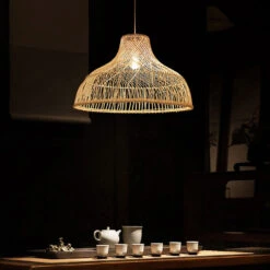 Rattan Woven Bowl Pendant Lights -Demolights Sales Store DL10152RattanWovenBowlPendantLights 8