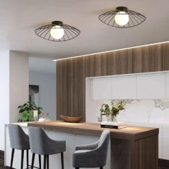 Creative Nordic Straw Hat Ceiling Lights