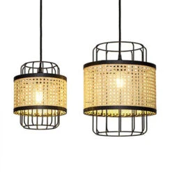Rattan Lantern Ceiling Light Handwoven -Demolights Sales Store DL10163 1 1