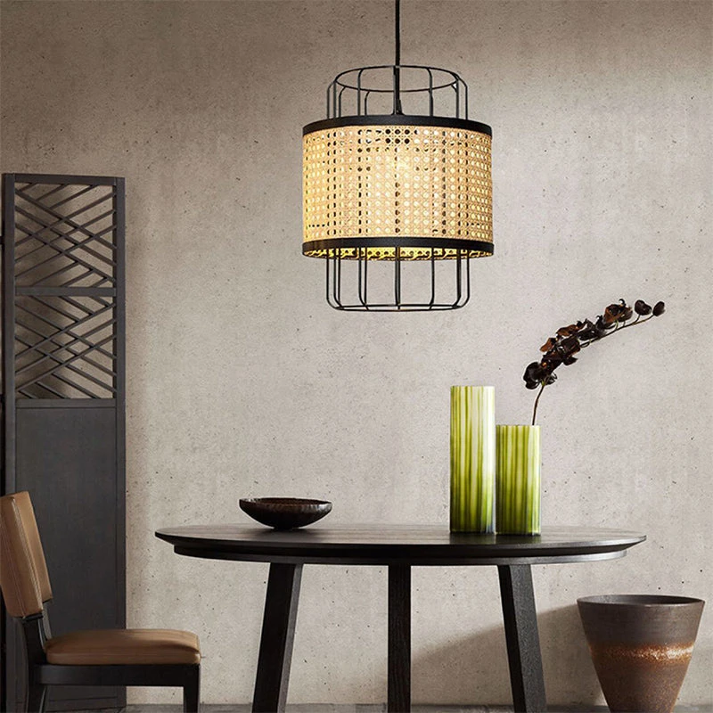 Rattan Lantern Ceiling Light Handwoven 2 Rattan Lantern Ceiling Light Handwoven - Image 2