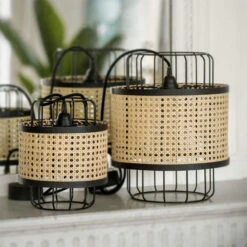 Rattan Lantern Ceiling Light Handwoven 11 Rattan Lantern Ceiling Light Handwoven -Demolights Sales Store DL10163 4