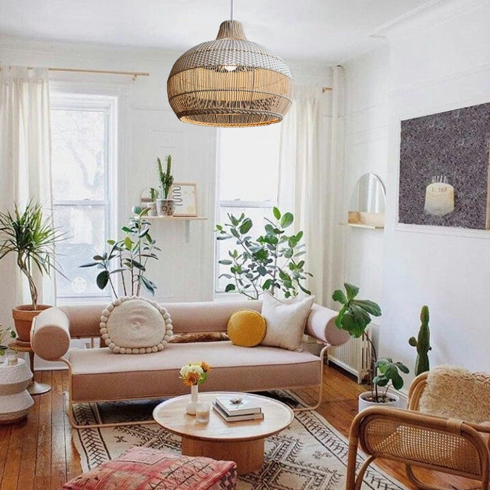 Handwoven Rattan Kitchen Island Pendant Lighting 3 Handwoven Rattan Kitchen Island Pendant Lighting - Image 3