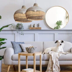 Handwoven Rattan Kitchen Island Pendant Lighting -Demolights Sales Store DL10186HandwovenRattanKitchenIslandPendantLighting 5 1