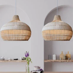 Handwoven Rattan Kitchen Island Pendant Lighting 15 Handwoven Rattan Kitchen Island Pendant Lighting -Demolights Sales Store DL10186 1