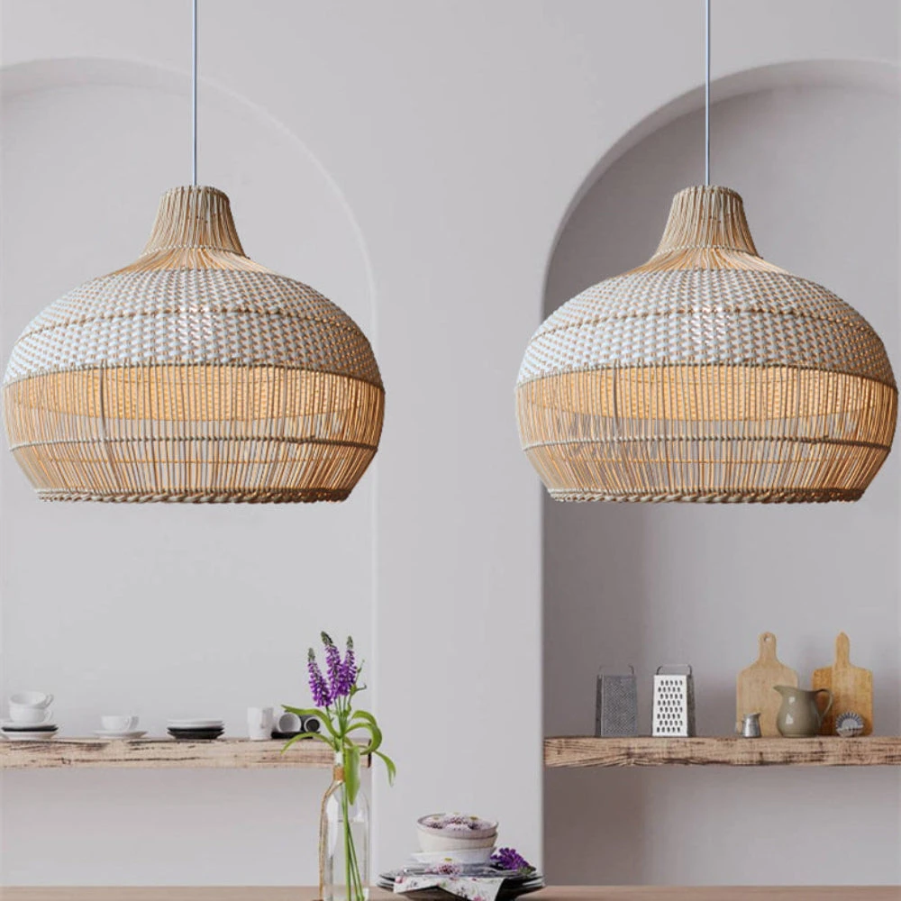 Handwoven Rattan Kitchen Island Pendant Lighting 5 Handwoven Rattan Kitchen Island Pendant Lighting - Image 5