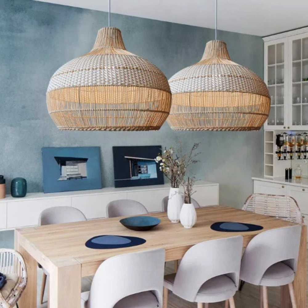 Handwoven Rattan Kitchen Island Pendant Lighting 2 Handwoven Rattan Kitchen Island Pendant Lighting - Image 2