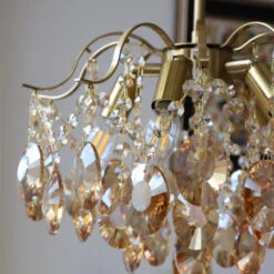 Retro Crystal Chandelier Sumptuous Romantic Amber Pendant Light -Demolights Sales Store DL10200RetroCrystalChandelierSumptuousRomanticAmberPendantLight 12