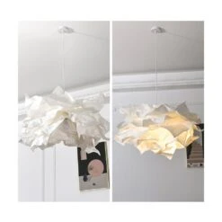 Fabric White Cloud Pendant Lights Creative Origami Chandelier -Demolights Sales Store DL10201FabricWhiteCloudPendantLightsCreativeOrigamiChandelier 6 1