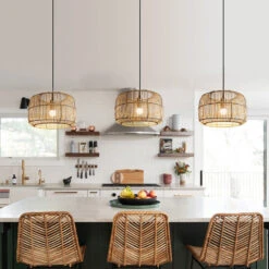 Lantern Shape Bamboo Pendant Light