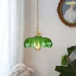 Brass & Glass Dome Ceiling Lighting