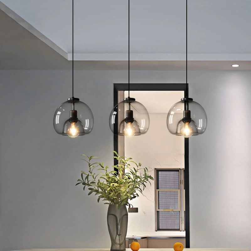 Black Spherical Glass Pendant Light 3 Black Spherical Glass Pendant Light - Image 3