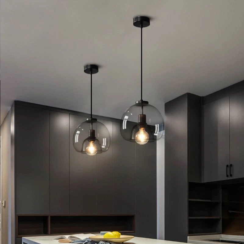Black Spherical Glass Pendant Light 4 Black Spherical Glass Pendant Light - Image 4