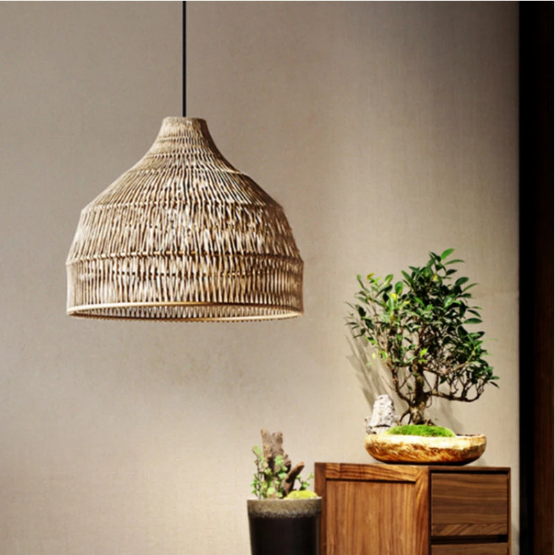 Rattan Pendant Light Woven Lampshade 3 Rattan Pendant Light Woven Lampshade - Image 3