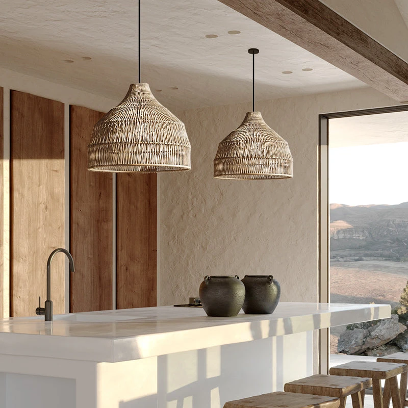 Rattan Pendant Light Woven Lampshade 6 Rattan Pendant Light Woven Lampshade - Image 6