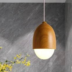 Wooden 1 Light Nut Shaped Pendant Light -Demolights Sales Store DL10245Wood1LightNutShapedPendantLight 10