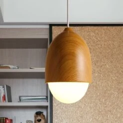 Wooden 1 Light Nut Shaped Pendant Light -Demolights Sales Store DL10245Wood1LightNutShapedPendantLight 12
