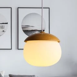 Wooden 1 Light Nut Shaped Pendant Light -Demolights Sales Store DL10245Wood1LightNutShapedPendantLight 8