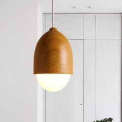 Wooden 1 Light Nut Shaped Pendant Light -Demolights Sales Store DL10245Wood1LightNutShapedPendantLight 9