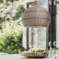 Natural Rattan Woven White Pendant Light -Demolights Sales Store DL10249NaturalRattanWovenWhitePendantLight 3 1