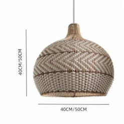 Natural Rattan Woven White Pendant Light -Demolights Sales Store DL10249NaturalRattanWovenWhitePendantLight 5
