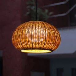 Demolights Sales Store -Demolights Sales Store DL10254RattanOutdoorWaterproofPendantLightForCourtyard 1
