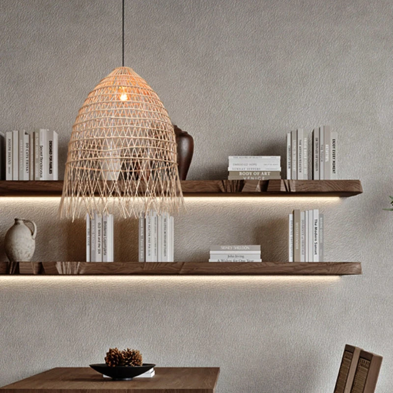 Handwoven Rattan Vertical Pendant Light 5 Handwoven Rattan Vertical Pendant Light - Image 5