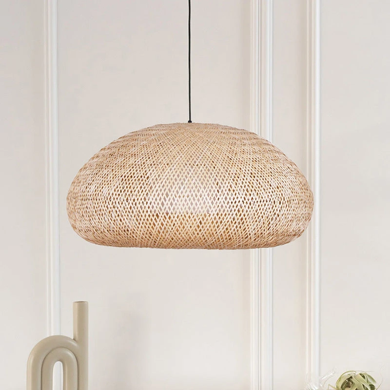 Beige Bamboo Pendant Light Handmade 3 Beige Bamboo Pendant Light Handmade - Image 3