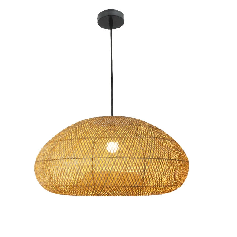 Beige Bamboo Pendant Light Handmade 4 Beige Bamboo Pendant Light Handmade - Image 4