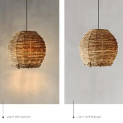 Retro Small Rattan Pendant Light For Dining Table 13 Retro Small Rattan Pendant Light For Dining Table -Demolights Sales Store DL10272 2 1