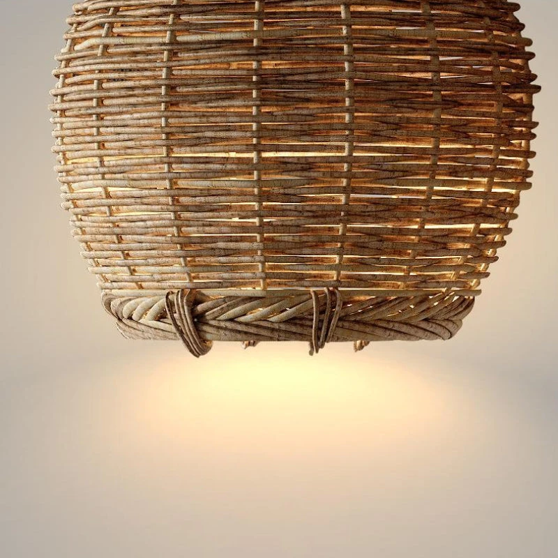 Retro Small Rattan Pendant Light For Dining Table 10 Retro Small Rattan Pendant Light For Dining Table - Image 10