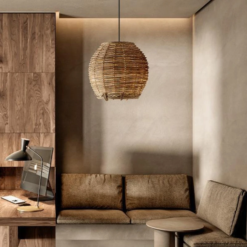 Retro Small Rattan Pendant Light For Dining Table 1 Retro Small Rattan Pendant Light For Dining Table