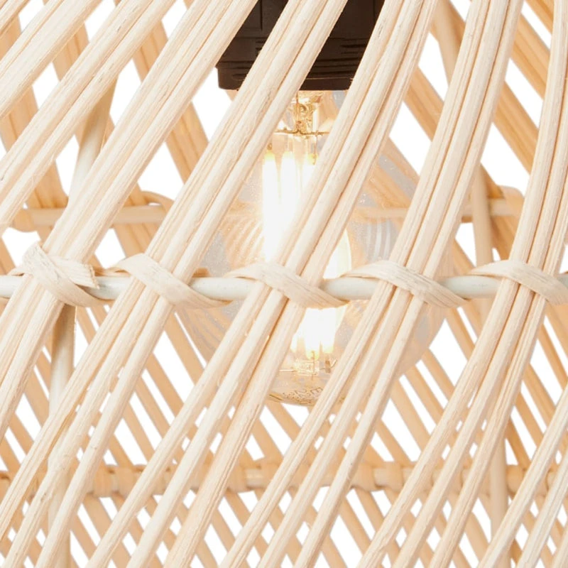 Natural Rattan Round Pendant Lampshade 6 Natural Rattan Round Pendant Lampshade - Image 6