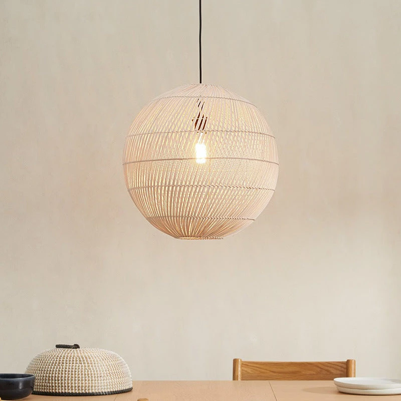 Natural Rattan Round Pendant Lampshade 2 Natural Rattan Round Pendant Lampshade - Image 2