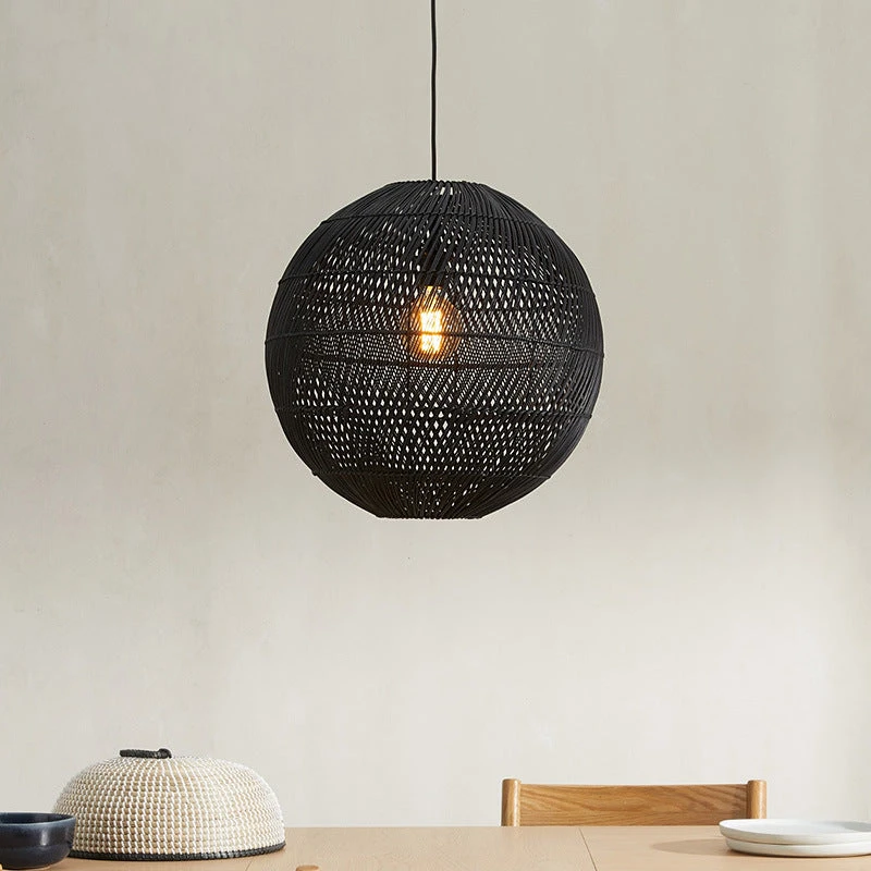 Natural Rattan Round Pendant Lampshade 1 Natural Rattan Round Pendant Lampshade