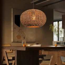 Handwoven Rattan Pendant Lights Wicker Lamp Shade -Demolights Sales Store DL10298HandwovenRattanPendantLightsWickerLampShade 2
